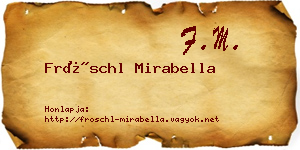 Fröschl Mirabella névjegykártya